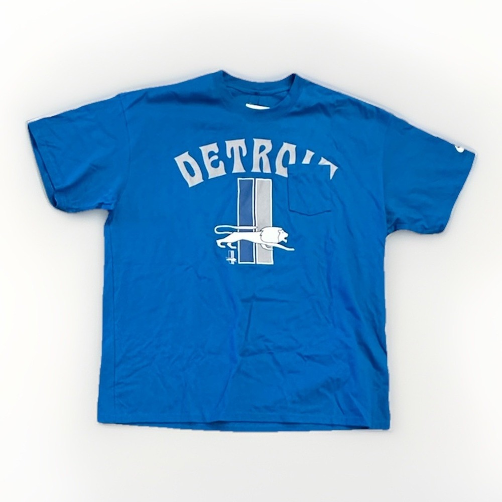 Detroit Lions Shirt - The Nike Tee - Pocket - Blue - Men's XL **NEW**